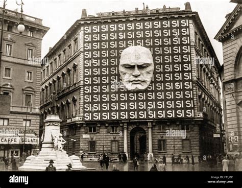 mussolini face building.